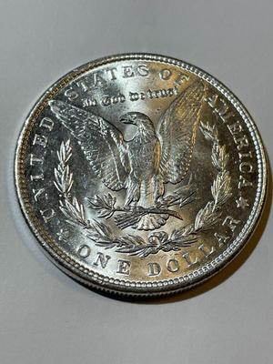 1889-P UNCIRCULATED/MS63-64 CONDITION MORGAN SILVER DOLLAR AS PIC'D COIN #7.