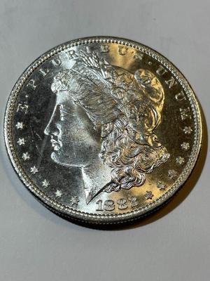 1882-S UNCIRCULATED/MS64-65 CONDITION MORGAN SILVER DOLLAR AS PIC'D COIN #8.