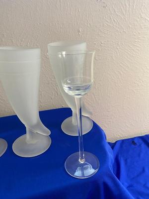 FROSTED COCKTAIL GLASSES AND COLLECTIBLE BACARDI LIMON GLASSES
