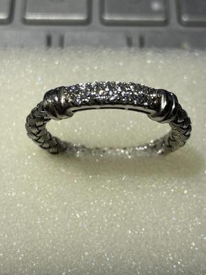 Sterling Silver .925 CZ Wedding Band Style Ring Size-11 in VG Preowned Condition.