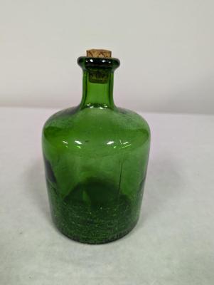 Vintage Crackle Green Bottle
