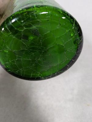 Vintage Crackle Green Bottle