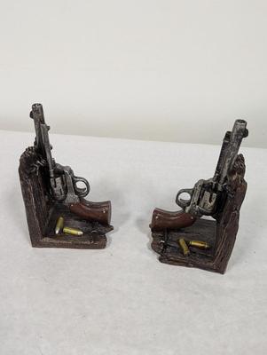 Set Of Two Pistol Home Accent Bookends