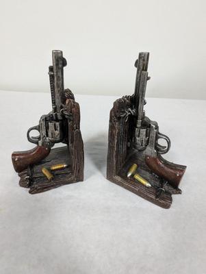 Set Of Two Pistol Home Accent Bookends