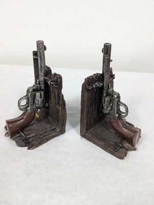 Set Of Two Pistol Home Accent Bookends