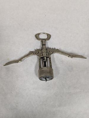 Vintage Ornate Italian Metal Cork Screw Wine Bottle Opener
