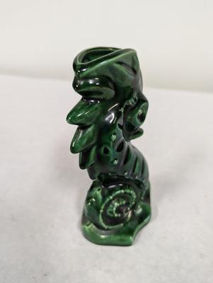 Green Glazed Pottery Seahorse Design Vase