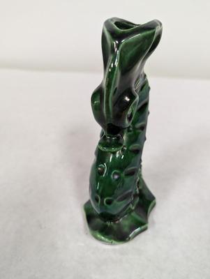 Green Glazed Pottery Seahorse Design Vase