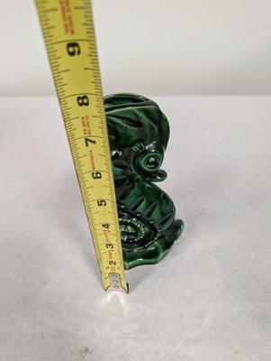 Green Glazed Pottery Seahorse Design Vase