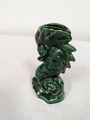 Green Glazed Pottery Seahorse Design Vase