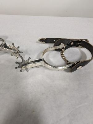 Decorative Western Horse Spurs With Straps