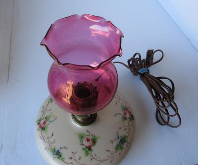 Antique Glass Dresser Lamp Working