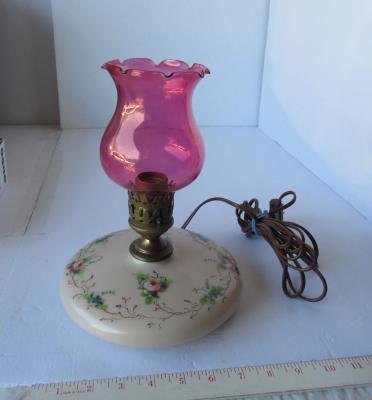 Antique Glass Dresser Lamp Working