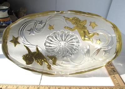 Large Oval Decorative Bowl, Christmas/Angels Theme