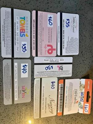 7 Total Unused Gift Cards in One lot