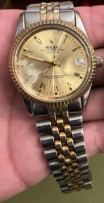 Early 80's Working Oyster Perpetual Rolex Gold Dial 2 Tone Mens Watch