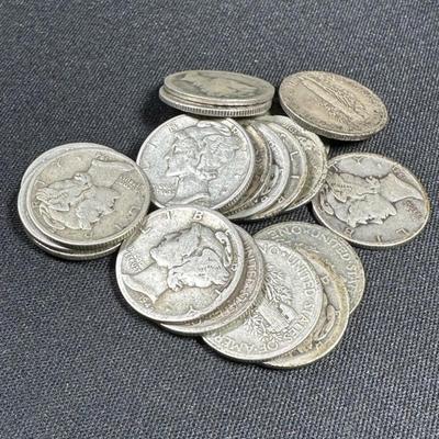 60- Mercury Silver Dimes (Not Culled Coins)