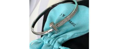 Tiffany 18k White Gold and 1.5ctw. VVS1 Diamond Bracelet with bag and Box
