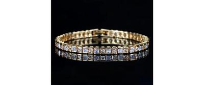 2ct Champagne & White Diamond Womens 14K Gold Tennis Bracelet Silver 7" Jewelry