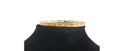 2ct Champagne & White Diamond Womens 14K Gold Tennis Bracelet Silver 7" Jewelry