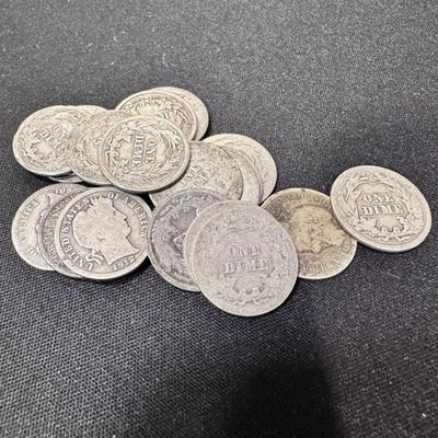 60ct.- Non Cull Barber Silver Dimes