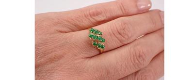 Vintage 20K Yellow Gold Jade Ring Size 8