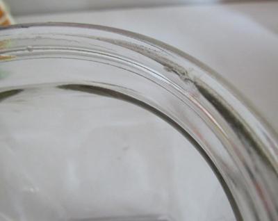 Vintage Glass Flour Canister With Red Trim