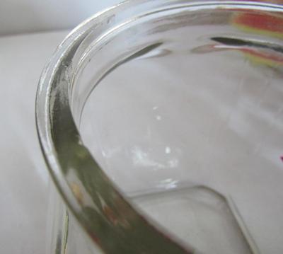 Vintage Glass Sugar Canister With Red Trim