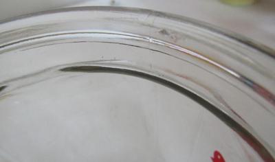 Vintage Glass Sugar Canister With Red Trim