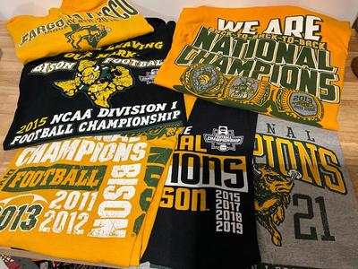 Bison Championship tee shirts plus