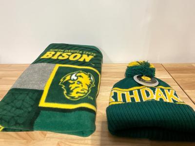 NDSU hat and throw