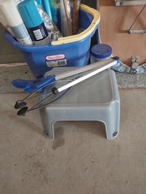 CLEANING TOOLS AND VINTAGE IRONBOARD