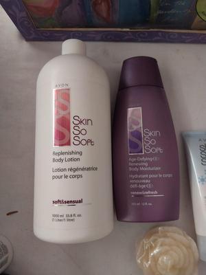NEW SKIN SO SOFT PRODUCTS AND BOXED PHOTO ALBUM