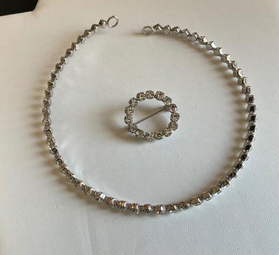 Beautiful set of Crystal PE, Brooch, Choker NK