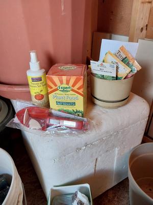 PLANTING POTS AND PLANT FOOD/SEEDS