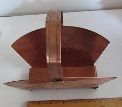 Vintage Pfaltzgraff Village Pattern Accessory Copper Napkin Holder