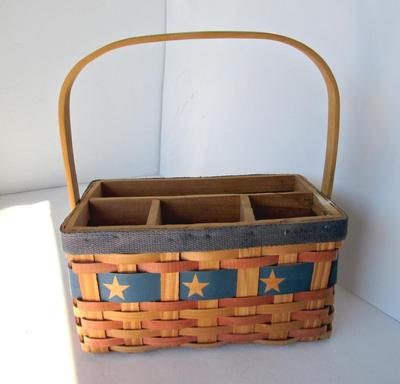Decorative Patriotic Themed Utensil and Napkin Basket