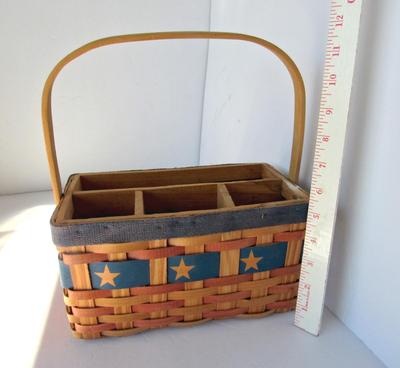 Decorative Patriotic Themed Utensil and Napkin Basket