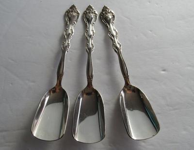 Vintage Set of 3 International Silver Co Bon Bon Spoons, Interlude Pattern