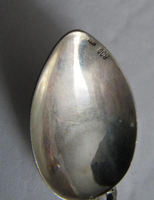 Vintage 800 Silver Coffee Spoon, Napoli
