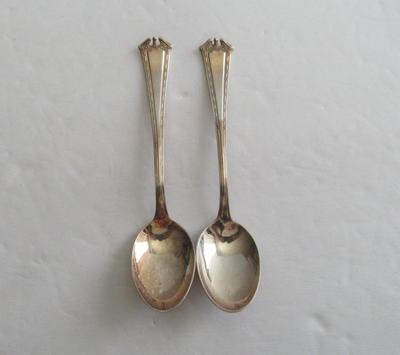 Vintage Pair Silver Plate Demitasse/Coffee Spoons, Continental Pattern, 1847 Rogers Co
