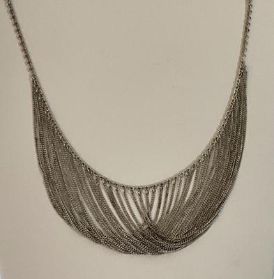 Vintage 925 Silver Multi Strand 17” Chain Necklace