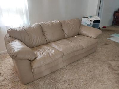 LEATHER LIKE TAN SOFA