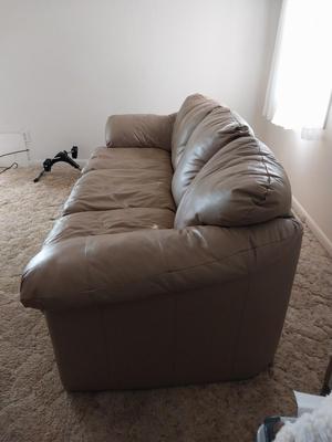 LEATHER LIKE TAN SOFA