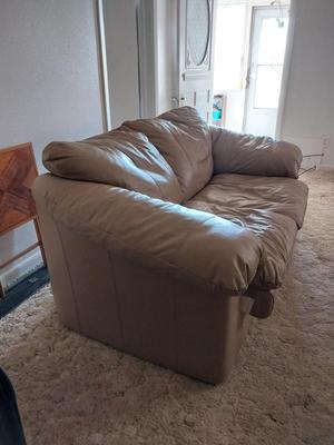 LEATHER LIKE TAN LOVESEAT
