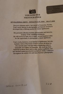 Signed and Framed Tom Kercher Photography