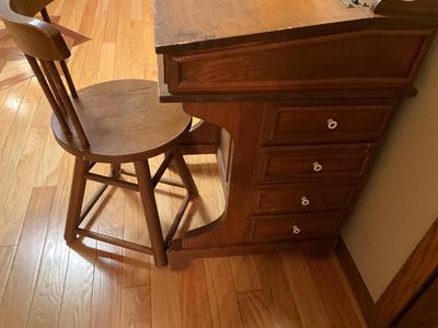 Vintage Captain’s Desk and stool