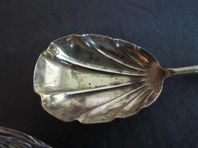 2 Antique Serving Spoons, Stratford Silver Co Lilyta Large Serving Spoon, And Other