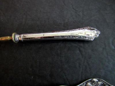 2 Antique Serving Spoons, Stratford Silver Co Lilyta Large Serving Spoon, And Other