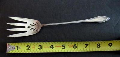 Antique Towle Sterling Large Long Salad or Cold Meat Fork, Mary Chilton Pattern